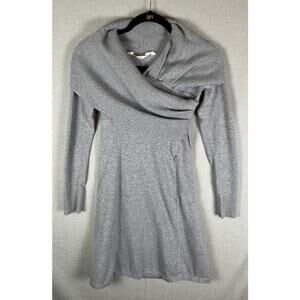 Athleta Sochi Sweater Dress Long Sleeve Cowl Neck Womens Size XS Gray Wool Blend
